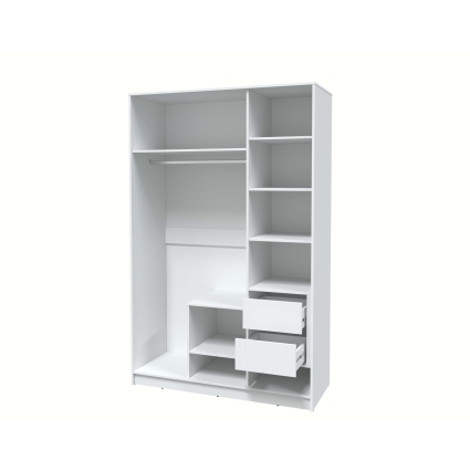 Шкаф распашной Тренд КТ-Ш3 (Белый платинум ЛДСП/ Кашемир ЛМДФ) Ш1360 В2128 Г547